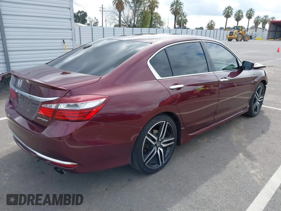 2017 Honda Accord Sport with VIN 1HGCR2F52HA116583, listed as a IAAI auction lot 41905383 with 110,667 mi miles and . Bid and sale history available at carsss.com. Image 4.