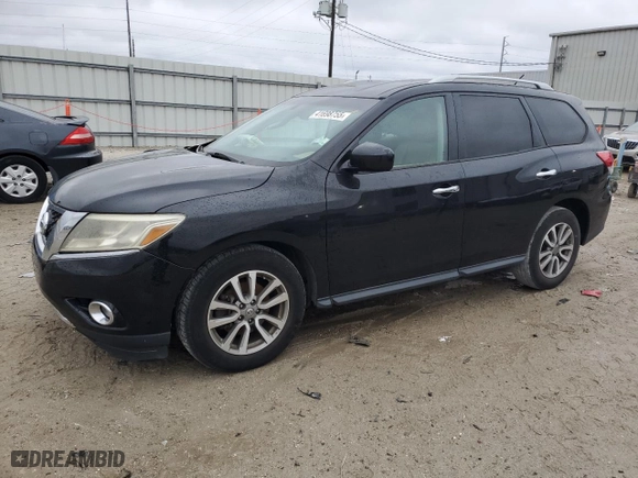 2016 Nissan Pathfinder S with VIN 5N1AR2MN7GC653666, listed as a Copart auction lot 41698755 with 123950 miles and Salvage Title. Bid and sale history available at carsss.com. Image 1.