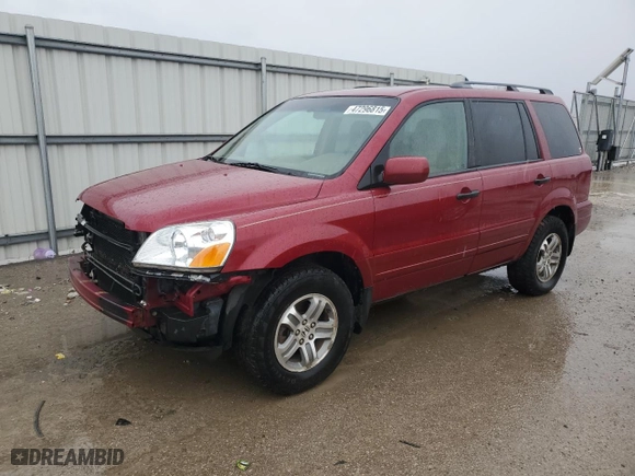 2004 Honda Pilot EX with VIN 5FNYF18454B002574, listed as a Copart auction lot 47296815 with 209,073 mi miles and Salvage Title. Bid and sale history available at carsss.com. Image 1.