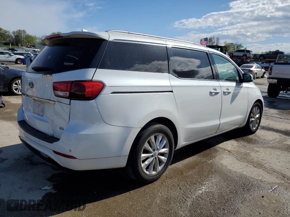 2015 Kia Sedona EX with VIN KNDMC5C14F6050738, listed as a Copart auction lot 52596095 with 142,551 mi miles and Salvage Title. Bid and sale history available at carsss.com. Image 3.