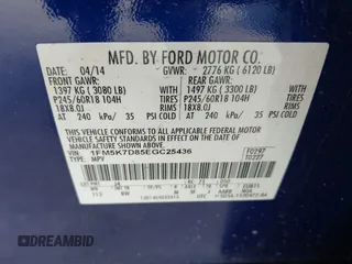 2014 Ford Explorer XLT with VIN 1FM5K7D85EGC25436, listed as a IAAI auction lot 42057073 with 191,178 mi miles and . Bid and sale history available at DreamBid. Image 9.
