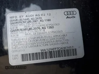 2012 Audi Q5 2.0T Premium Plus with VIN WA1LFAFP7CA087457, listed as a Copart auction lot 49904515 with 98,673 mi miles and Salvage Title. Bid and sale history available at carsss.com. Image 13.