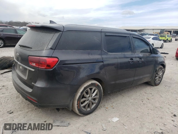 2019 Kia Sedona EX with VIN KNDMB5C15K6556821, listed as a Copart auction lot 46786935 with 101,467 mi miles and Salvage Title. Bid and sale history available at carsss.com. Image 3.