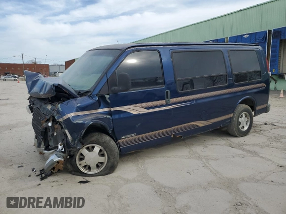 2000 Chevrolet Express Cargo Van w/YF7 with VIN 1GBFG15R5Y1109387, listed as a Copart auction lot 48850655 with 176,057 mi miles and Salvage Title. Bid and sale history available at carsss.com. Image 1.