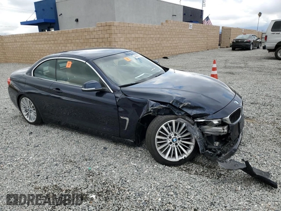2015 BMW 4 Series 428i with VIN WBA3V7C51F5A24110, listed as a Copart auction lot 44643575 with 77,423 mi miles and Salvage Title. Bid and sale history available at carsss.com. Image 4.
