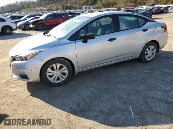 2021 Nissan Versa S with VIN 3N1CN8DVXML858347, listed as a Copart auction lot 46591045 with 24,684 mi miles and Salvage Title. Bid and sale history available at carsss.com. Image 1.
