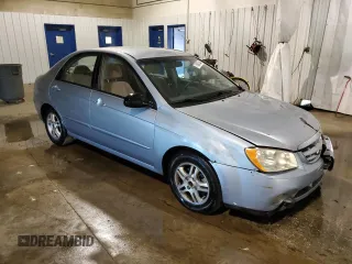2005 Kia Spectra LX with VIN KNAFE121955160165, listed as a Copart auction lot 74695764 with 160,670 mi miles and Salvage Title. Bid and sale history available at carsss.com. Image 4.
