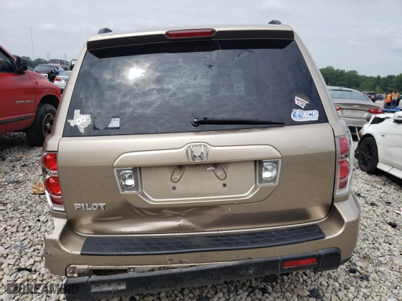 2006 Honda Pilot EX-L with VIN 5FNYF28526B018023, listed as a Copart auction lot 44353355 with 146,126 mi miles and Salvage Title. Bid and sale history available at carsss.com. Image 6.