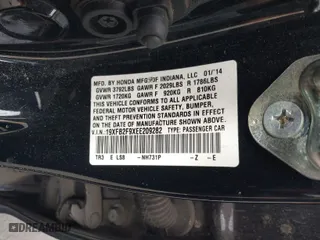 2014 Honda Civic Sedan EX-L with VIN 19XFB2F9XEE209282, listed as a IAAI auction lot 41688220 with 152,681 mi miles. Bid and sale history available at carsss.com. Image 9.