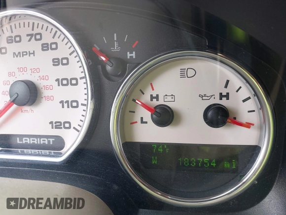 2007 Ford F-150 XLT with VIN 1FTPW14V77KA96040, listed as a IAAI auction lot 42446639 with 183,754 mi miles and . Bid and sale history available at DreamBid. Image 7.