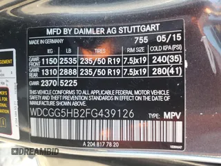 2015 Mercedes-Benz GLK 350 with VIN WDCGG5HB2FG439126, listed as a Copart auction lot 56516365 with Not Provided miles and Salvage Title. Bid and sale history available at DreamBid. Image 13.