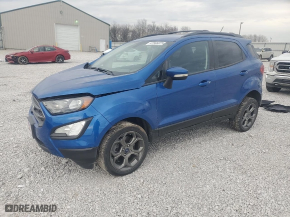 2018 Ford EcoSport SES with VIN MAJ6P1CL5JC222427, listed as a Copart auction lot 47566025 with 59,276 mi miles and Salvage Title. Bid and sale history available at carsss.com. Image 1.
