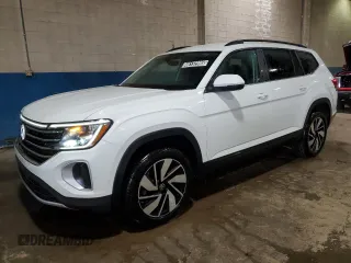 2025 Volkswagen Atlas SE z VIN 1V2HR2CA8SC505664, wystawiony jako Copart lot #46132995 z przebiegiem 7 597 mil mil oraz Czysty tytuł • Clean title. Historia ofert i sprzedaży dostępna na DreamBid. Obrazek 1.