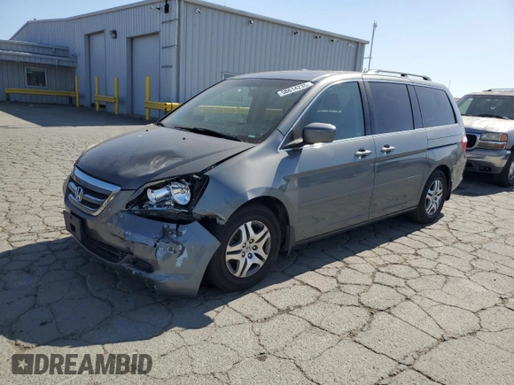 2007 Honda Odyssey EX-L z VIN 5FNRL38677B424117, wystawiony jako Copart lot #58814235 z przebiegiem 188 908 mil mil oraz Szkoda całkowita • Salvage title. Historia ofert i sprzedaży dostępna na DreamBid. Obrazek 1.