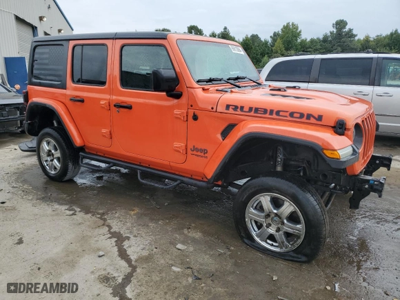 2018 Jeep Wrangler Unlimited Rubicon with VIN 1C4HJXFG7JW215015, listed as a Copart auction lot 66913594 with 59,288 mi miles and Salvage Title. Bid and sale history available at carsss.com. Image 4.