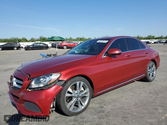 2018 Mercedes-Benz C 300 with VIN 55SWF4JB8JU279442, listed as a Copart auction lot 60338015 with 120,247 mi miles and Salvage title. Bid and sale history available at DreamBid. Image 1.