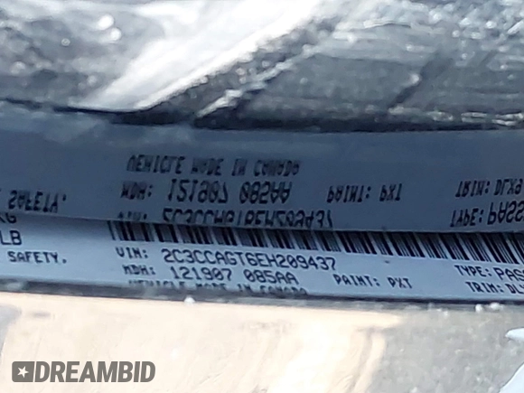 2014 Chrysler 300 with VIN 2C3CCAGT6EH209437, listed as a IAAI auction lot 41780106 with 153,414 mi miles. Bid and sale history available at carsss.com. Image 9.