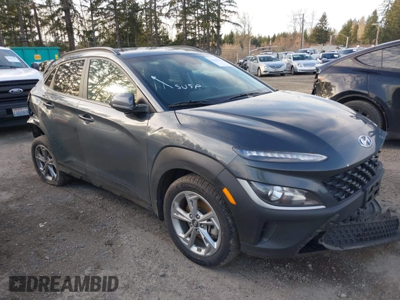 2023 Hyundai Kona SEL with VIN KM8K6CAB5PU935683, listed as a IAAI auction lot 41680852 with 59,057 mi miles and . Bid and sale history available at DreamBid. Image 1.