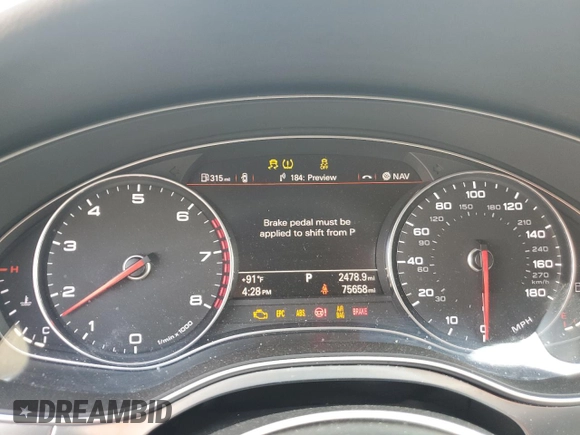 2015 Audi A6 Premium Plus с VIN WAUFGAFC8FN011656, выставлен на аукционе Copart как лот 61473045 с пробегом 75 658 миль миль и Списание • Salvage title. История ставок и продаж доступна на DreamBid. Изображение 9.