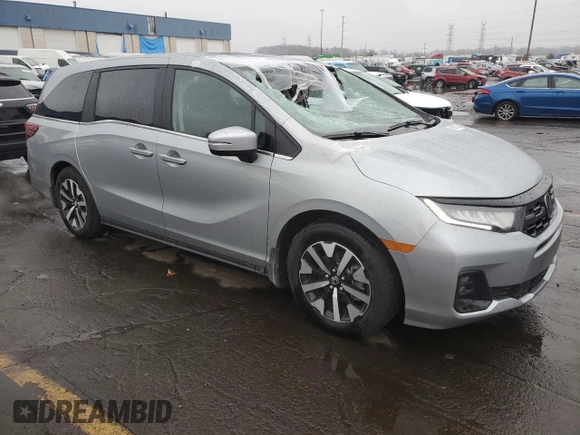 2025 Honda Odyssey EX-L with VIN 5FNRL6H61SB011863, listed as a Copart auction lot 80613394 with 3,737 mi miles and Clean Title. Bid and sale history available at carsss.com. Image 4.
