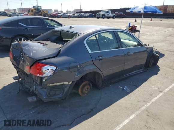 2012 Infiniti G25 Journey with VIN JN1DV6AP6CM700137, listed as a Copart auction lot 48563095 with Not Provided miles and Salvage Title. Bid and sale history available at carsss.com. Image 3.