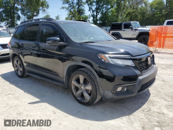 2019 Honda Passport Touring with VIN 5FNYF7H93KB004402, listed as a Copart auction lot 57576185 with 54,597 mi miles and Salvage title. Bid and sale history available at DreamBid. Image 4.