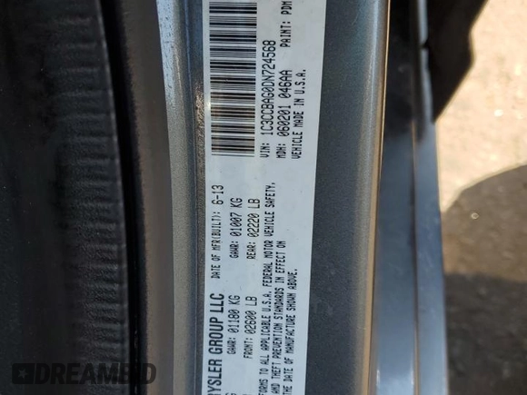 2013 Chrysler 200 LX with VIN 1C3CCBAG0DN724568, listed as a Copart auction lot 61954394 with 103,466 mi miles and Salvage Title. Bid and sale history available at carsss.com. Image 12.