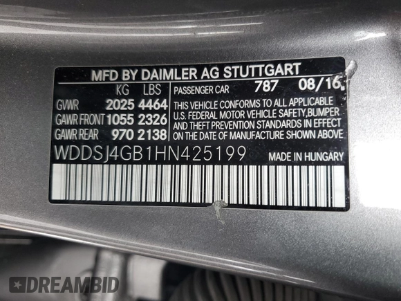 2017 Mercedes-Benz CLA 250 with VIN WDDSJ4GB1HN425199, listed as a Copart auction lot 44749915 with 134,308 mi miles and Clean Title. Bid and sale history available at DreamBid. Image 12.