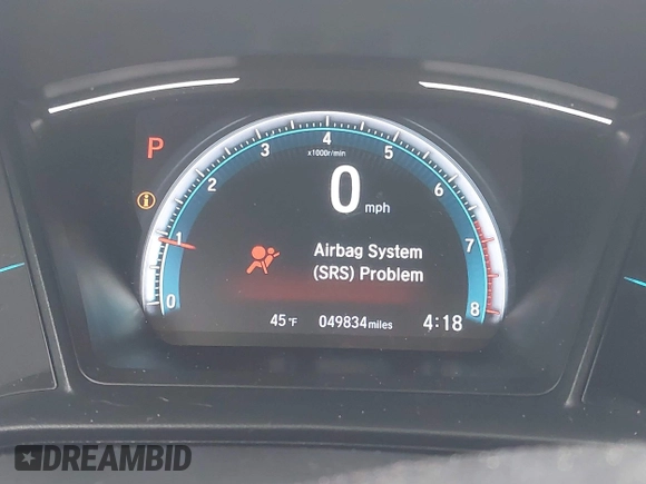 2019 Honda Civic LX with VIN 2HGFC2F64KH579860, listed as a IAAI auction lot 42026395 with 49,834 mi miles and . Bid and sale history available at DreamBid. Image 7.