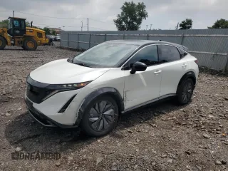 2025 Nissan ARIYA with VIN JN8AF0BE0SM463655, listed as a Copart auction lot 63988155 with 48 mi miles and Salvage title. Bid and sale history available at DreamBid. Image 1.