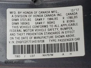 2018 Honda Civic EX with VIN 2HGFC2F77JH519708, listed as a Copart auction lot 50783365 with 88,034 mi miles and Salvage Title. Bid and sale history available at DreamBid. Image 14.