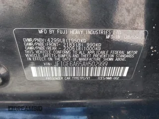 2010 Subaru Impreza i z VIN JF1GE6A65AH502999, wystawiony jako IAAI lot #42176945 z przebiegiem Nie podano mil oraz . Historia ofert i sprzedaży dostępna na DreamBid. Obrazek 9.
