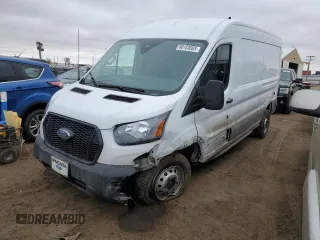 2023 Ford Transit with VIN 1FTYE2CG1PKB20025, listed as a Copart auction lot 80153603 with 44,964 mi miles and Salvage title. Bid and sale history available at DreamBid. Image 1.