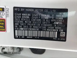 2019 Honda Clarity Plug-In Hybrid with VIN JHMZC5F17KC005787, listed as a Copart auction lot 76778374 with 27,055 mi miles and Salvage Title. Bid and sale history available at carsss.com. Image 14.