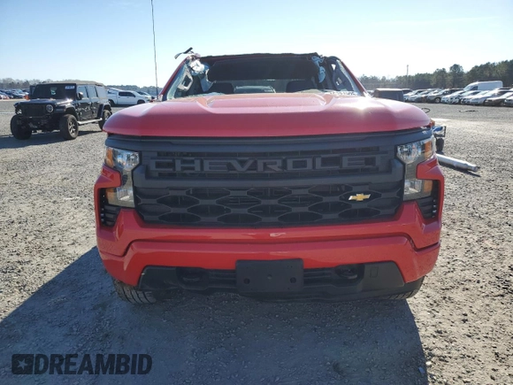 2024 Chevrolet Silverado 1500 Custom with VIN 1GCPABEK9RZ386105, listed as a Copart auction lot 45784925 with 6,080 mi miles and Salvage Title. Bid and sale history available at DreamBid. Image 5.