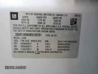 2014 GMC Terrain SLE with VIN 2GKFLWEK9E6129761, listed as a Copart auction lot 61259135 with 101,177 mi miles and Clean title. Bid and sale history available at DreamBid. Image 13.