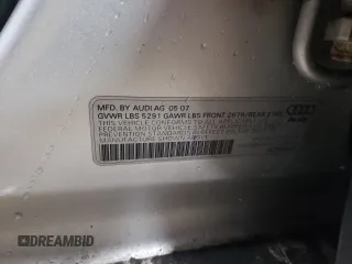 2007 Audi A6 3.2L with VIN WAUDH74F97N166433, listed as a Copart auction lot 49239765 with 159,205 mi miles and Salvage Title. Bid and sale history available at carsss.com. Image 12.