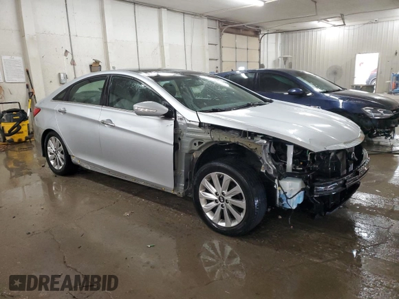 2014 Hyundai Sonata SE with VIN 5NPEC4AC6EH908752, listed as a Copart auction lot 53448735 with 156,474 mi miles and Salvage Title. Bid and sale history available at DreamBid. Image 4.