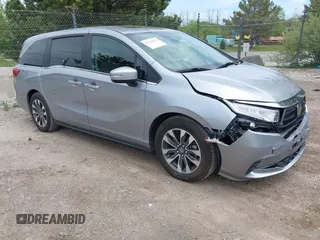 2024 Honda Odyssey EX-L z VIN 5FNRL6H69RB061534, wystawiony jako IAAI lot #42334419 z przebiegiem 27 045 mil mil oraz . Historia ofert i sprzedaży dostępna na DreamBid. Obrazek 1.