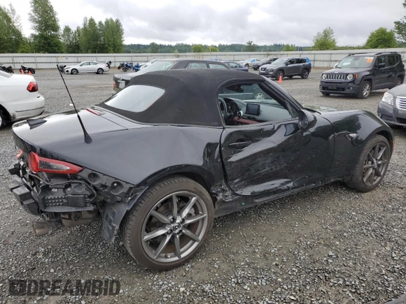 2021 Mazda MX-5 Miata Grand Touring with VIN JM1NDAD78M0455899, listed as a Copart auction lot 57347125 with 38,405 mi miles and Salvage title. Bid and sale history available at DreamBid. Image 3.