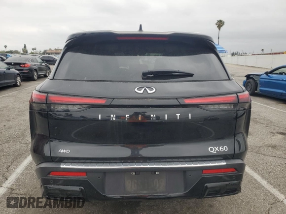 2023 Infiniti QX60 Luxe with VIN 5N1DL1FS5PC368816, listed as a Copart auction lot 54329005 with 54,642 mi miles and Salvage title. Bid and sale history available at DreamBid. Image 6.