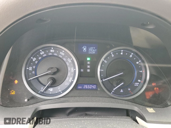 2012 Lexus IS 250 with VIN JTHBF5C28C5167519, listed as a Copart auction lot 51755455 with 265,040 mi miles and Salvage Title. Bid and sale history available at DreamBid. Image 9.