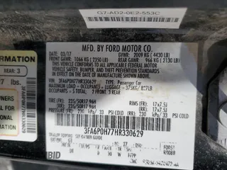 2017 Ford Fusion SE with VIN 3FA6P0H77HR330629, listed as a Copart auction lot 49068425 with 191,394 mi miles and Salvage Title. Bid and sale history available at DreamBid. Image 14.