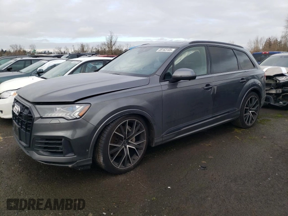 2021 Audi Q7 Prestige z VIN WA1VXAF72MD017936, wystawiony jako Copart lot #89163105 z przebiegiem 42 610 mil mil oraz Szkoda całkowita • Salvage title. Historia ofert i sprzedaży dostępna na DreamBid. Obrazek 1.