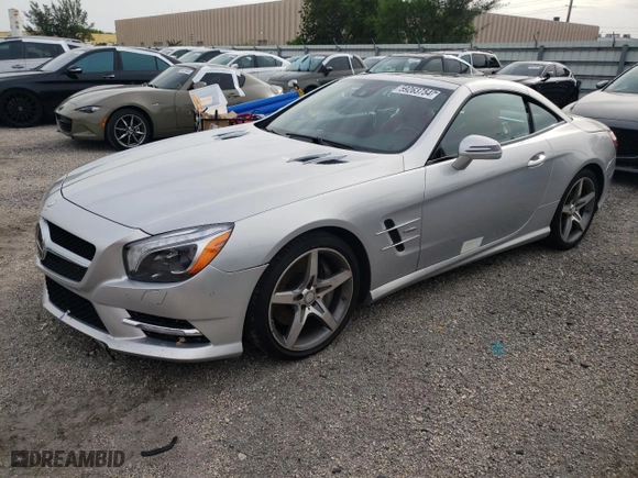 2013 Mercedes-Benz SL-Class SL 550 with VIN WDDJK7DA4DF007827, listed as a Copart auction lot 59263754 with 57,094 mi miles and Salvage Title. Bid and sale history available at carsss.com. Image 1.
