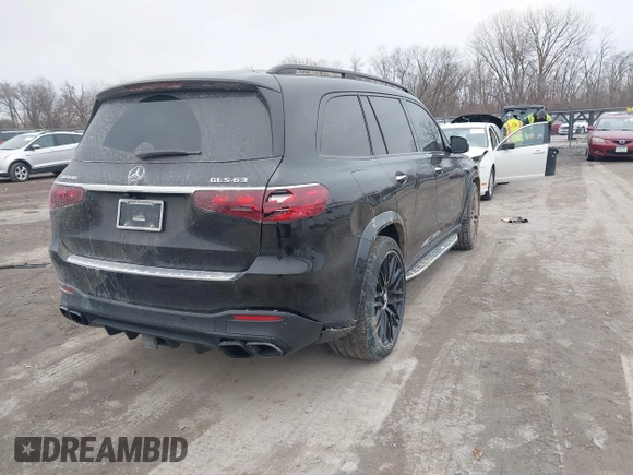 2024 Mercedes-Benz GLS 63 AMG with VIN 4JGFF8KE1RB077568, listed as a IAAI auction lot 41500870 with 15,854 mi miles and . Bid and sale history available at DreamBid. Image 4.