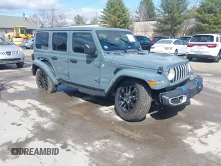 2024 Jeep Wrangler Sahara with VIN 1C4RJXP65RW161784, listed as a IAAI auction lot 41977949 with 19,022 mi miles and . Bid and sale history available at DreamBid. Image 1.