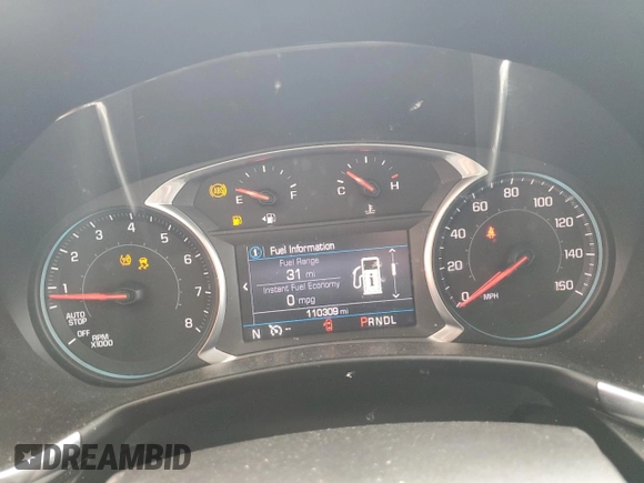 2019 Chevrolet Equinox LT with VIN 3GNAXKEV6KS505916, listed as a Copart auction lot 53357255 with 110,309 mi miles and Salvage Title. Bid and sale history available at DreamBid. Image 9.