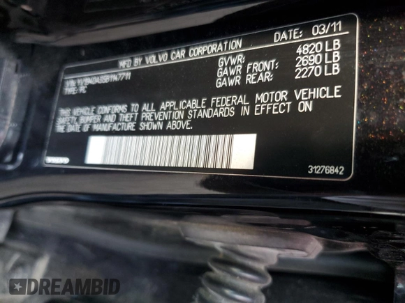 2011 Volvo S80 3.2L z VIN YV1940AS5B1147711, wystawiony jako Copart lot #41566145 z przebiegiem Nie podano mil oraz Szkoda całkowita • Salvage title. Historia ofert i sprzedaży dostępna na DreamBid. Obrazek 12.