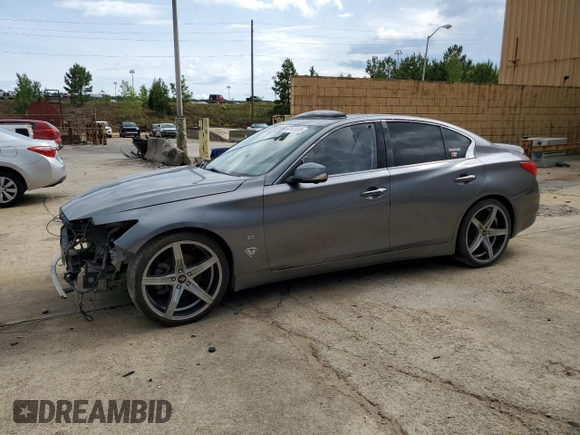 2015 Infiniti Q50 with VIN JN1BV7AP3FM342500, listed as a Copart auction lot 60143085 with 199,848 mi miles and Salvage title. Bid and sale history available at DreamBid. Image 1.